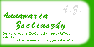 annamaria zselinszky business card